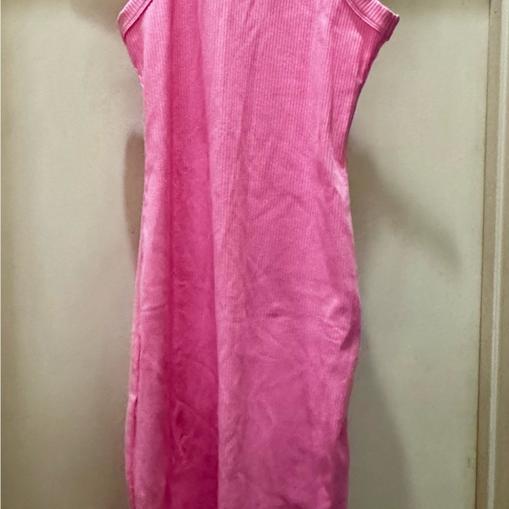 PINK Victoria's Secret Ribbed Pink sleeveless maxi dress size Medium